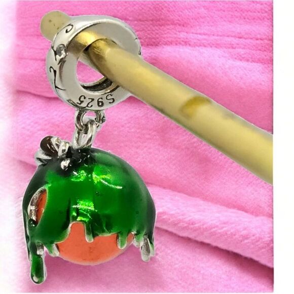 Poisoned Apple Charm S925 Sterling Silver Slide-On Bracelet Disney Villain Inspo - Picture 6 of 11